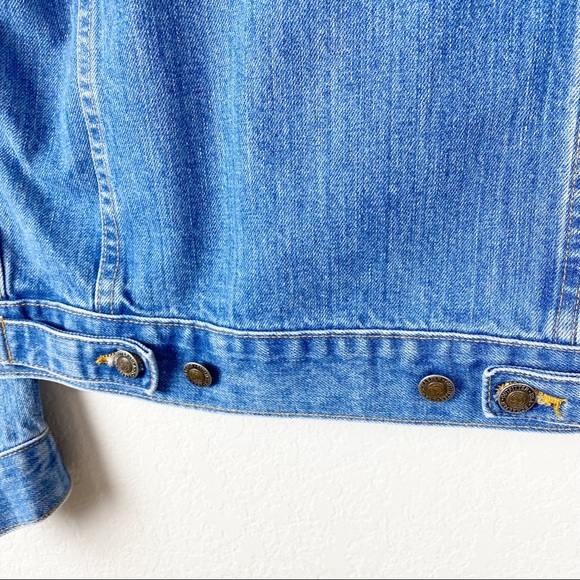 VINTAGE SHAEFER denim & leather jean jacket sh3 - Picture 8 of 8